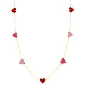 Sweetest Enamel Heart Necklace