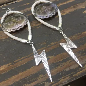 Thundercloud Lightning Hoop Western Earrings