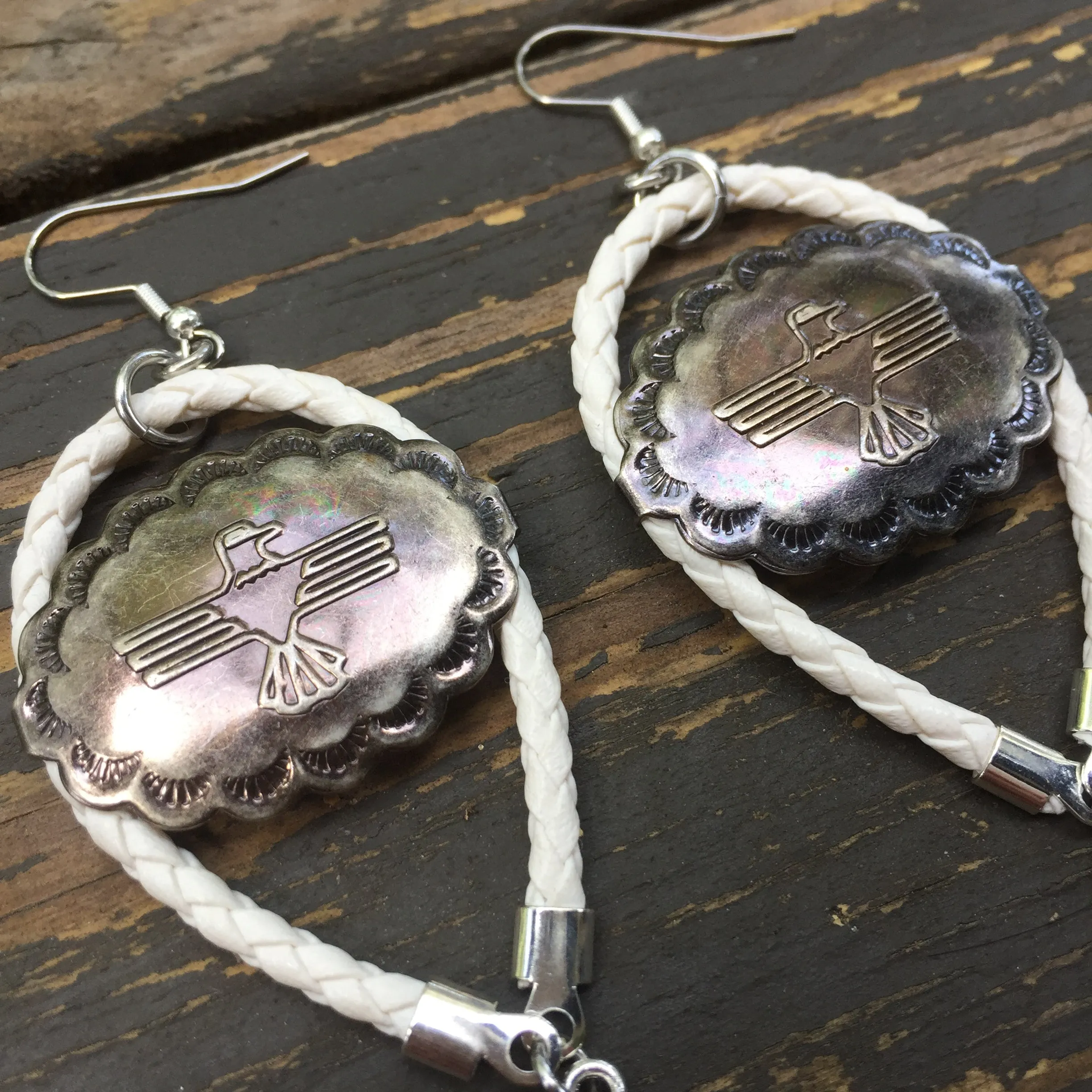 Thundercloud Lightning Hoop Western Earrings