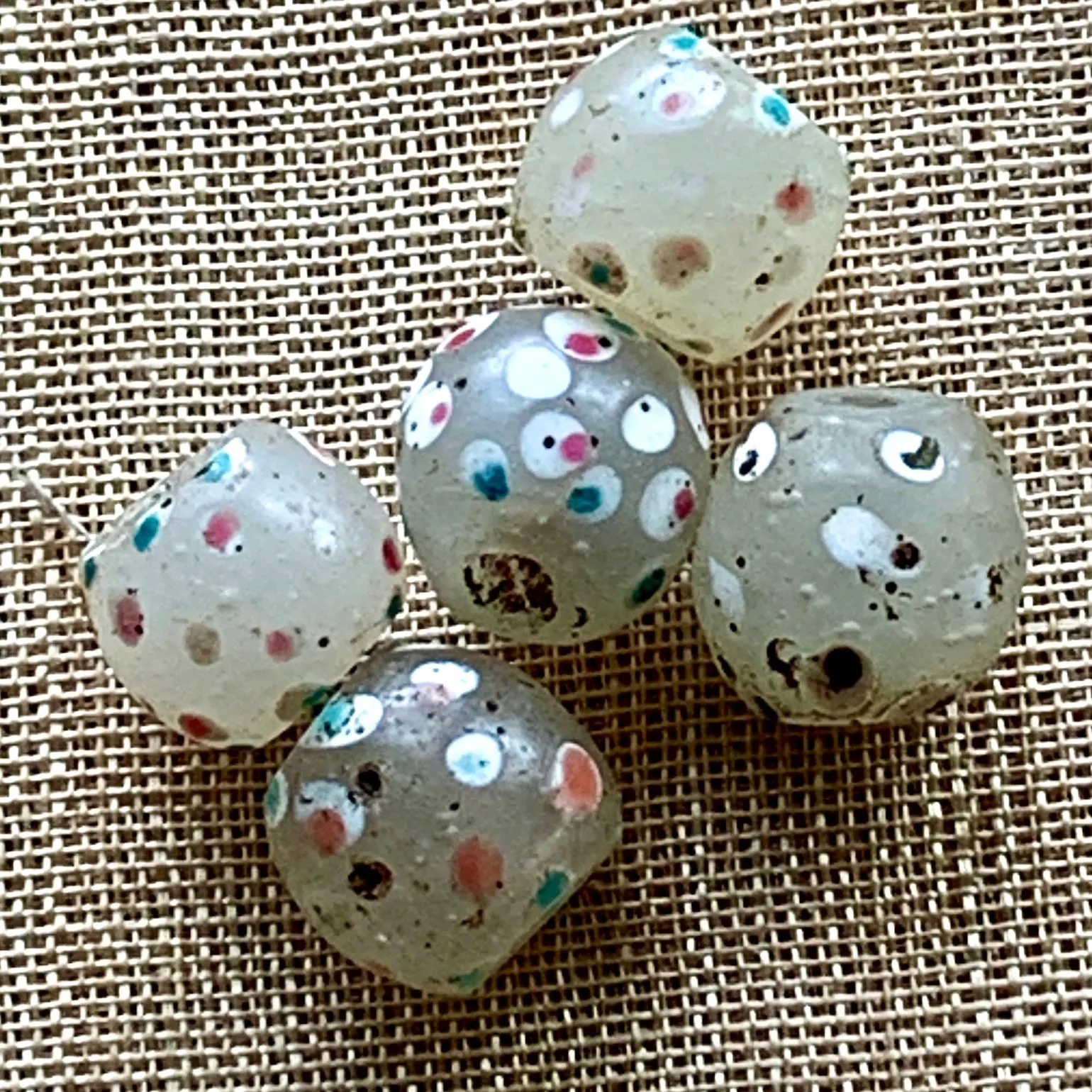 Venetian Milk Glass Eye Beads