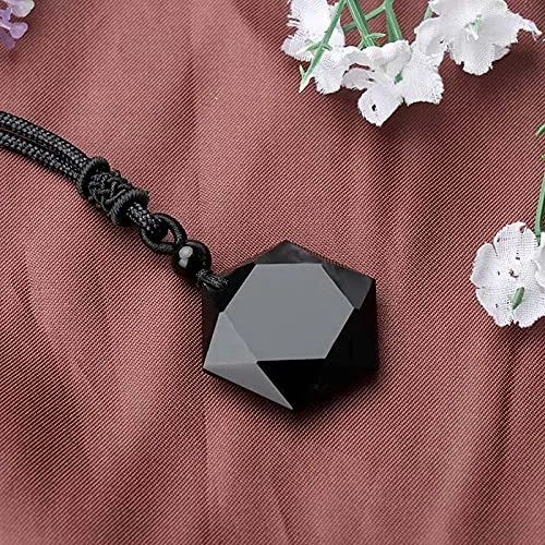 Yellow Chimes Pendant for Women Black Men Pendant Black Crystal Diamond with Adjustable Leather Rope Pendants for Men and Womens.