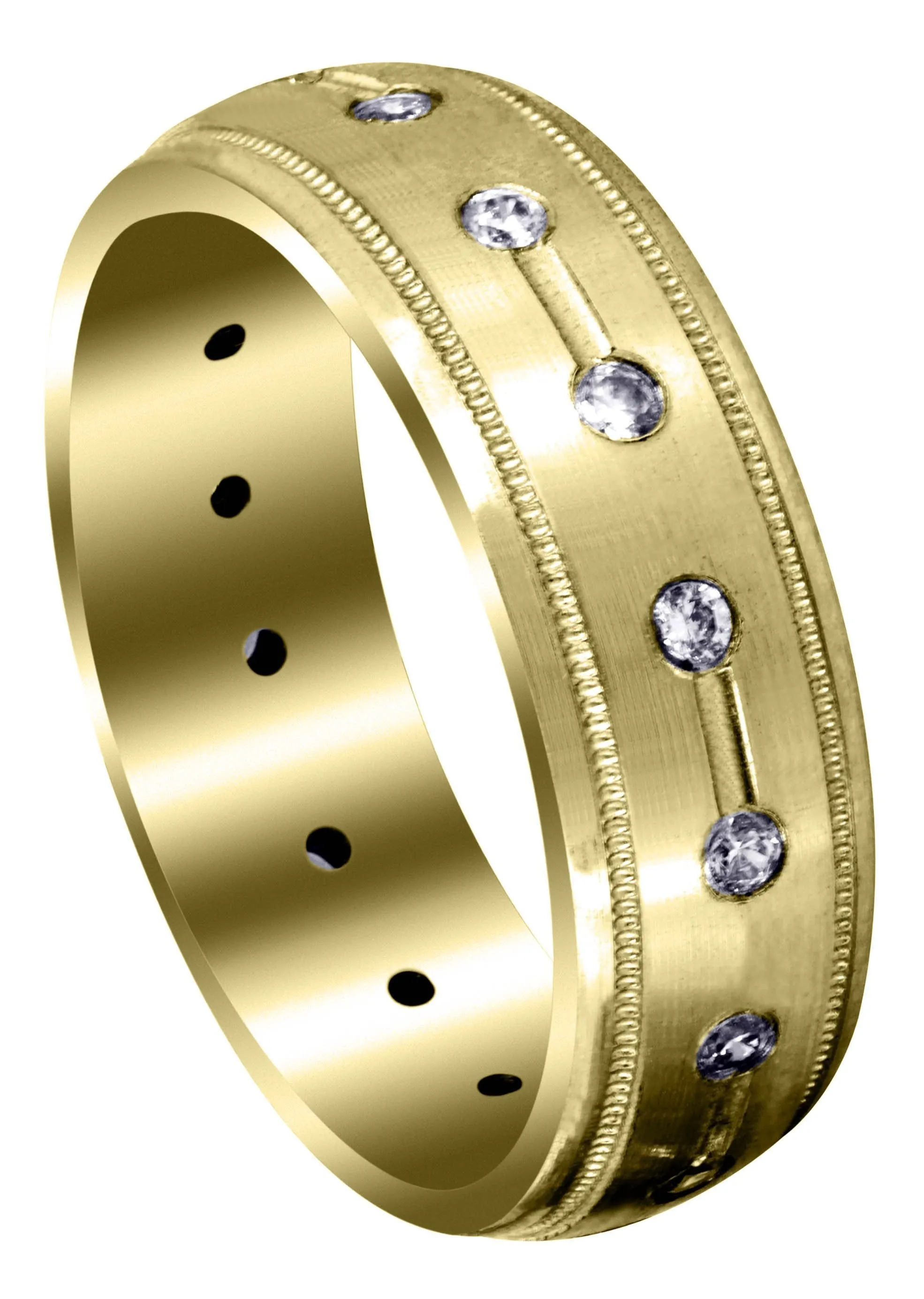 Yellow Gold Classic Diamond Mens Wedding Band | 0.48 Carats (Cody)